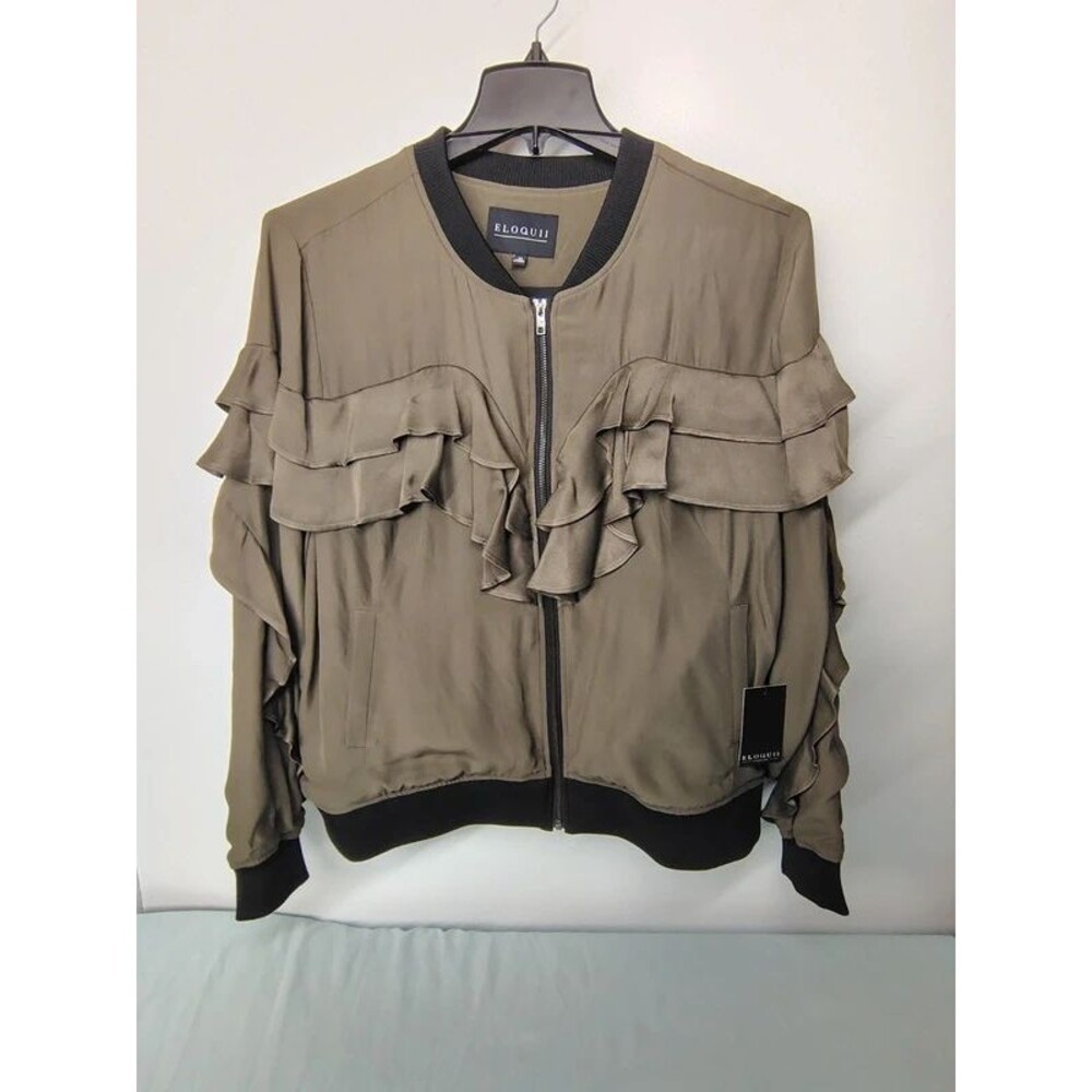 Eloquii Ruffle Bomber Jacket NWT-Plus 20